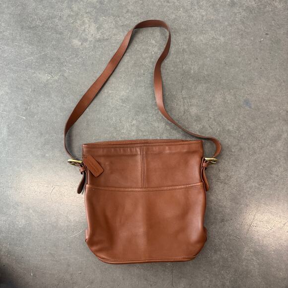 Vintage Y2K COACH Old Coach Leather Shoulder Bag L5C - 4153 Brown Made in USA - Picture 1 of 8
